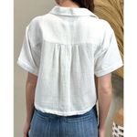 Love Note Love Notes button down crop top white gauze shirt S Photo 1
