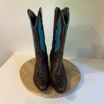 BCBG Y2K Brown Genuine Leather Studded Western Turquoise Boots Size 8.5 Photo 1