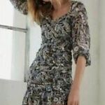 ZARA  Paisley Floral Print Draped Ruched Mini Dress Size L NWT Photo 1