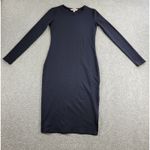 Philosophy Bodycon Dress Womens XS Black Side Slit Knit Long Sleeve Photo 0