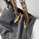 Vince Camuto Black Pebbled Soft Leather Hobo Bag Golden Hardware Tassle Hippie Photo 6