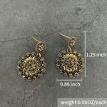 Boho Luxury Golden‎ Color Sunflower Statement Earrings faux fashion jewelry Brown Photo 2
