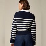 J.Crew Heritage Cotton Rollneck™ Sweater Stripe Navy Blue White Photo 6