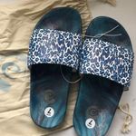 Johnny Was NWOB  Calme Sandals Slides in Blue and White Size 7 Photo 0