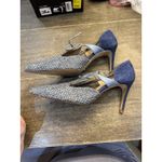 Chadette Maragh‎ Alisyn Tweed d'Orsay Shoes Size 13 EU 43 Blue Denim Bow Photo 5