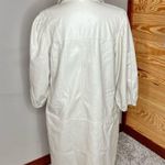 7 For All Mankind Beige Faux Leather Button Up Long Jacket Trench Coat Large Photo 2