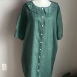 simpson handmade custom lagenlook linen button back midi dress Green Size undefined Photo 1