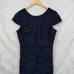 Sam Edelman  Navy‎ Lace Cap Sleeve Sheath Dress Cutout Waist Photo 7