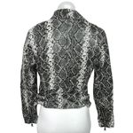 Vigoss Black Faux Leather Snakeskin Asymmetrical Zipper Long Sleeve Jacket Sz XS Photo 1