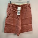 ZARA  NWT 100% Linen Bermuda Shorts Underwear Waist Pale Pink Size S ref 3187/712 Photo 6