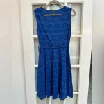 Ralph Lauren Lauren | Lauren Jeans Co. Royal Blue Boho Aztec Print Dress Size M Photo 4