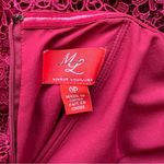 Monique Lhuillier ML Womens Red Raspberry Off The Shoulder Lace Overlay Dress 0P Photo 4