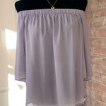 Shinestar  Purple Lilac OTS Semi Sheer Blouse M Photo 0