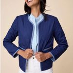 Untuckit for Her Leslie Quilted 100% Cotton Jacket Navy Blue Blazer Sz M NWT Size M Photo 0