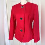Vintage bankers club women’s wool 80’s 90’s office woman red blazer accent Size 8 Photo 2