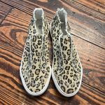 Womens Laceless Sneaker shoes, Low top Elastic Straps sneakers, cheetah print Brown Size 6 Photo 3