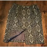 Talbots ⭐️  Lined Skirt‎ Straight Pencil Black Geometric Back Zip Slit Wool Blend Photo 2