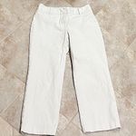 Ann Taylor  Jacquard Straight Leg Capri Pants Mid Rise Solid White Size 2 Photo 1