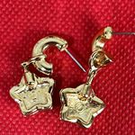 Villager  Liz Claiborne Rhinestone Stars Gold Tone Pierced Earrings Photo 0