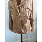 Very Vera Women XL Beige Black Speckled Studded Button Up Blazer Jacket Tan Photo 1
