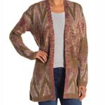 Lucky Brand Wool-Blend Metallic Stitch Lux Cardigan, Brown Size S New w/Tag Photo 1