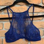 Victoria's Secret  Body‎ by Victoria Sheer High Neck Lace Bralette Navy Blue - XS Photo 0