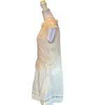 Olivaceous Off-White Eyelet Sheer Lightweight Knee Length Short Sleeve Dress L Photo 2