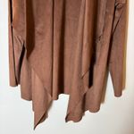 Soft Surroundings NWT Shape Drape Faux Suede Jacket in Saddle Brown Size Large Photo 2