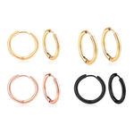 Boutique Unisex Hoop Earrings Rose Gold Plated‎ Silver Huggie Hoops, 9mm Photo 2