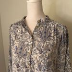 Anthropologie Pilcro & the Letterpress blue & white paisley button down top, S Photo 2