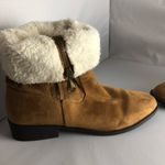 Maurice's Faux fur ankle boots Fold Over Women’s size 11 Tan Side Zipper EUC Photo 1