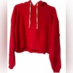 RE/DONE REDONE Washed Women’s Red Crop Top Cotton Hoodie Size Small Photo 2