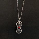 JACK Nightmare Before Christmas  and Sally Necklace with Red stone. 18” Long. Photo 1