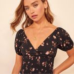 Reformation Alta Top in Romy Black Floral Puff Sleeve Whimsigoth Size XS Photo 6