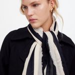 Madewell  Striped Geometric Black White Rectangular Wool Scarf NWT Photo 2