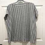 Final Touch  Gray & White Stripes Waffle Knit V-Neck Top Photo 1