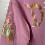 Disneyland Parks castle spell out iridescent graphic sweatshirt S Photo 3