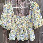 ASTR EUC The Label Claremont Top Yellow Green Floral Size Small Photo 7