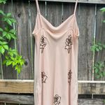Moda International Peach Mini Dress With Sequin Flowers Gold Photo 4