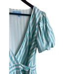 Draper James Draper James Women RSVP Wrap Dress S Aqua Striped Preppy Flirty Coastal Beachy Photo 9