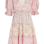 Saylor  Leigha Puff Sleeve Floral Pink Mini Dress Photo 0