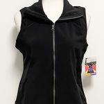 Stonewear Designs Black Sleeveless Zip Up Vest NWT Small Pockets Fleece Lining Photo 0