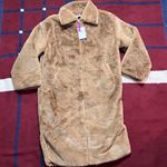 Nike Sportswear Faux Fur Long Jacket Tan Women’s M DQ6838-258 Photo 0