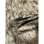 Vintage Sterling Silver Earrings Hoops Laser Etched Statement Pierced Western Photo 8