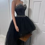 Goth High Low Tulle Corset Rhinestone Dress Black Size 4 Photo 4