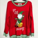 Tipsy Elves  Go Elf Yourself Ugly Christmas Sweater Size Large Photo 1
