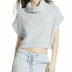 Free People  XS Cropped Sweater Vest Keep It Simple Cowl Neck Slouchy Oversized Photo 0
