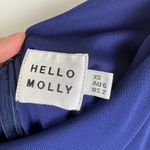 Hello Molly Bodycon Dress Size XS Blue One Shoulder Long Sleeve Ruched Party Photo 4