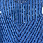 New York & Co Blue Two Piece Eyelet Sleeveless Peplum Skirt Set Size S Photo 4