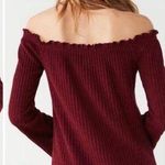 Urban Outfitters Off Shoulder Sweater Dress Lettuce Trim Red Size M Photo 1